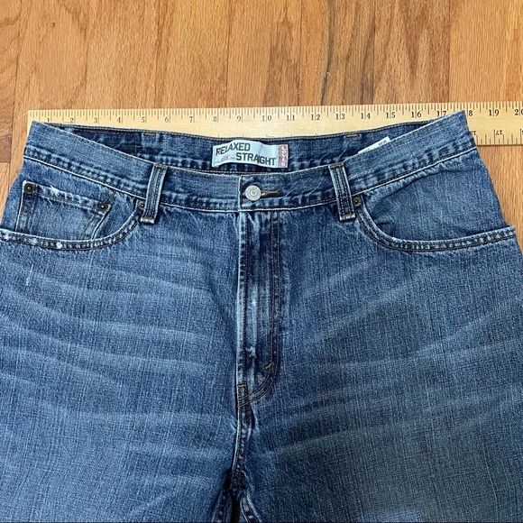 Levi’s Men 559 38 x 32 Blue Jeans Relaxed Straight Distressed Whiskers - Picture 7 of 15